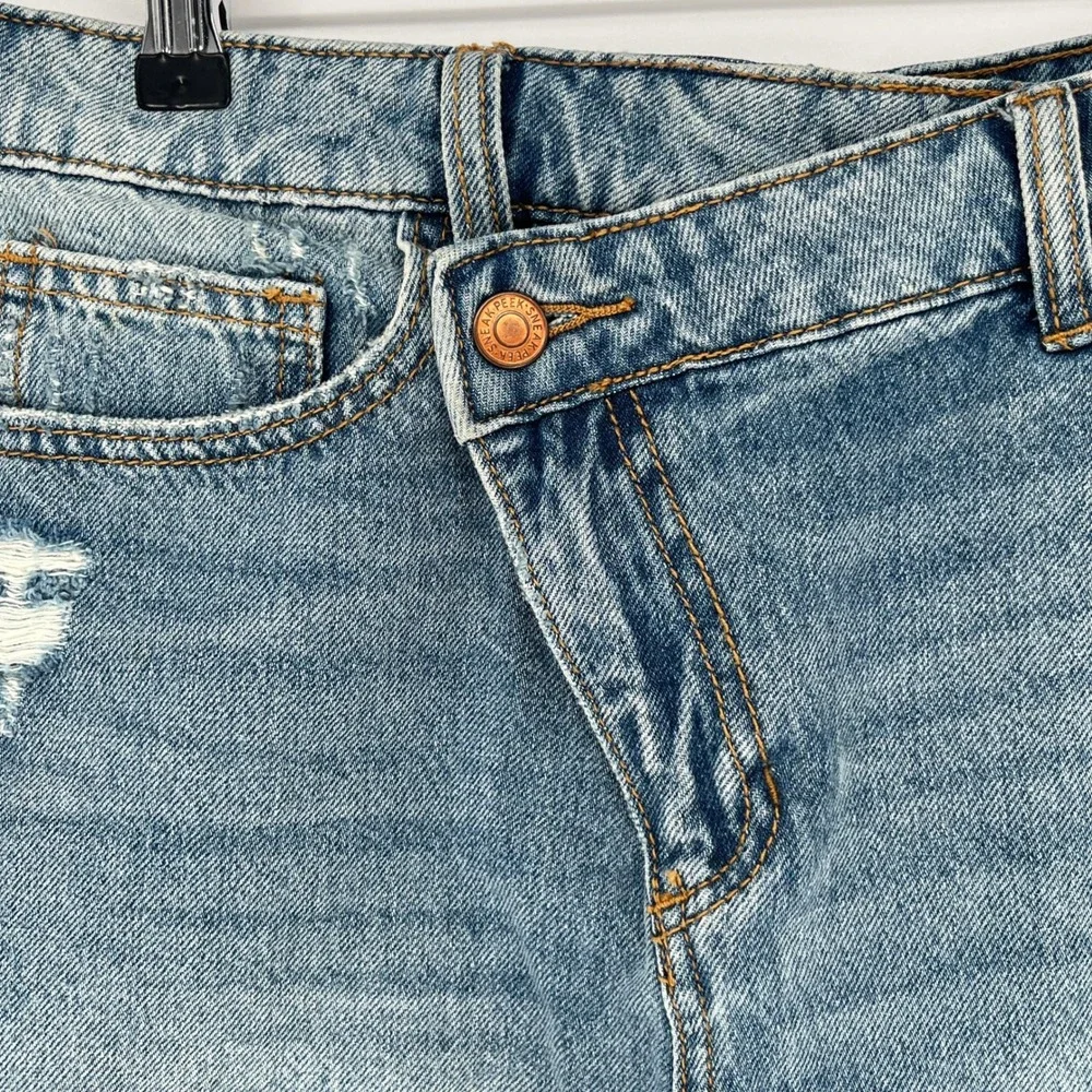 Altard State Sneak Peek Crossover Denim Shorts Distressed Frayed Wash‎ Blue M